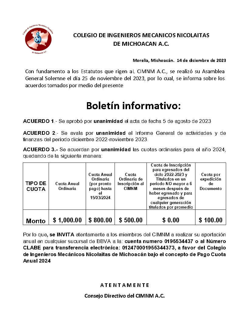 Boletin de acuerdos